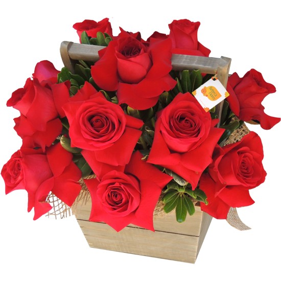 Cesta Rosas Colombianas Vermelhas