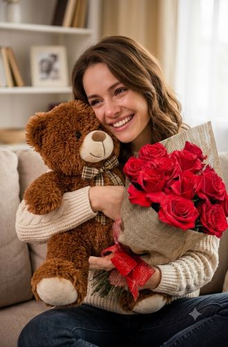 flores e pelucia